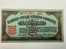 1904 United Cigar Stores Company of America 25c Certificate (SN: 863951 AHT) #4