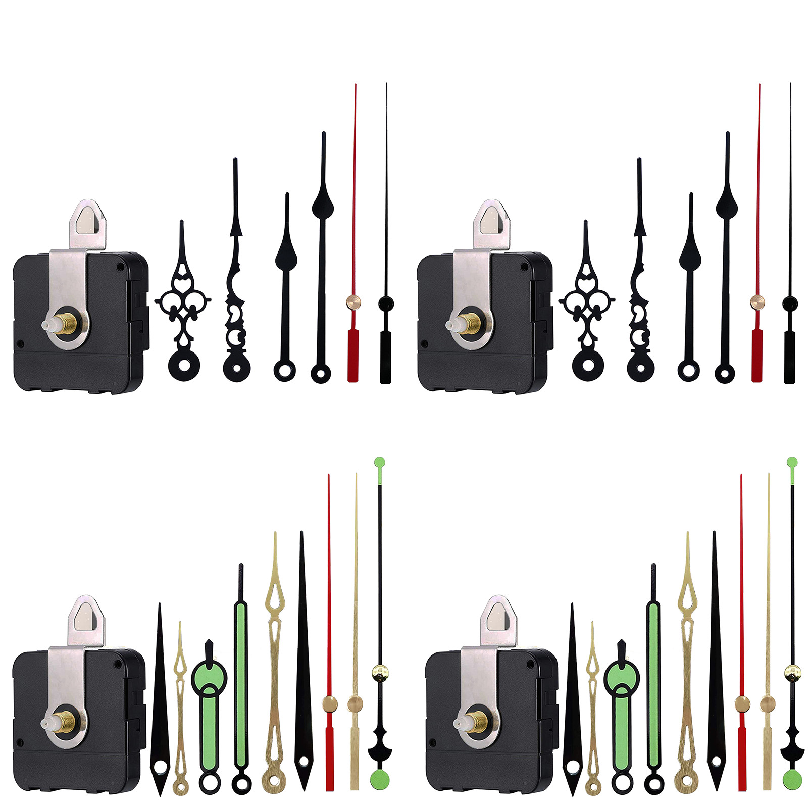 4 PCS DIY Wall Quartz Clock Movement Mechanism Replacement Repair Tool Parts Kit