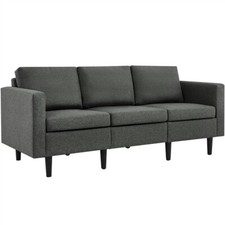 Canap�� 3 Places Design Modern Sofa Rev��tement Tissu avec Rembourrage