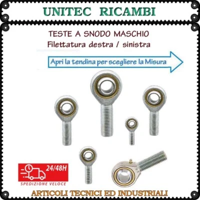 Testa a snodo maschio uniball destro / sinistro accoppiamento acciaio / bronzo
