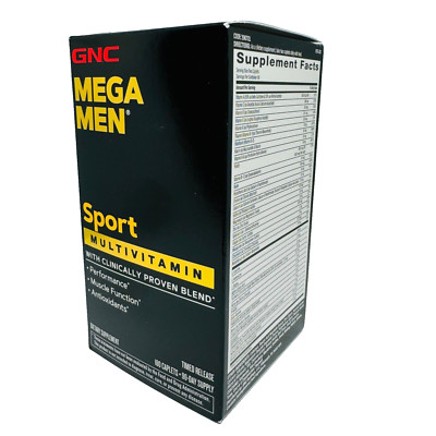 GNC Mega Men Sport Multivitamin 180 Tablets Free Ship Exp 03/2027