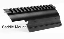 Picatinny saddle mount used for mossberg 500-590 or maverick 88 12 gauge pump.