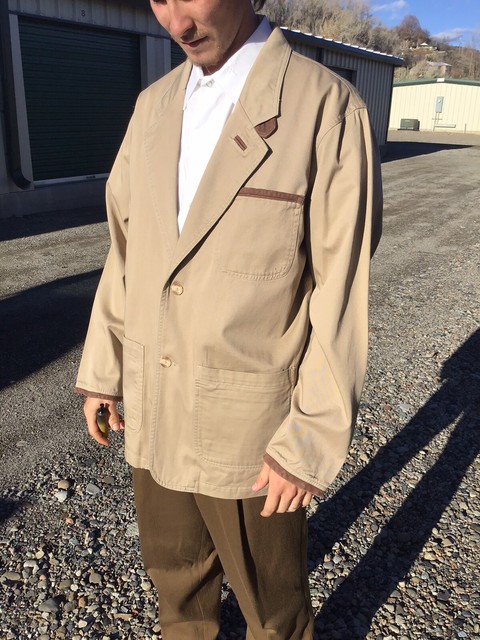 Tan Travel Coat Safari Blazer Jacket 