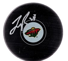 JONAS BRODIN MINNESOTA WILD SIGNED AUTOGRAPHED PUCK COA, TEAM SWEDEN
