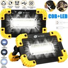 LED Work Light USB Rechargeable COB Spotlight Floodlight Outdoor Emergency Lamp