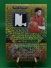 2023-24 OBSIDIAN MATRIX MATERIAL AUTOGRAPHS GOLD FLOOD ANFERNEE SIMONS #02/10 !