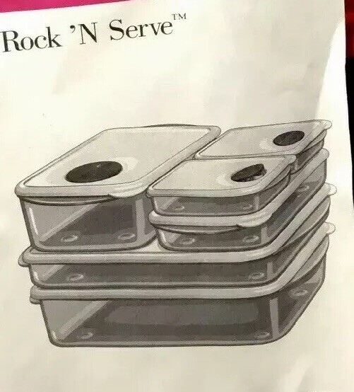 TUPPERWARE NEW VINTAGE *ROCK n SERVE* Microwave Cookware Set 6