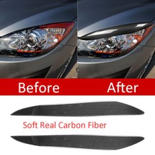 Carbon Fiber Headlight Eyelids Eyebrow Trim Kit For Mazda 3 Mazda3 Jdm 2010-2013
