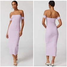 Urban Outfitters Spencer Off-the-Shoulder Midi Dress – Lavender, Size L – NWT
