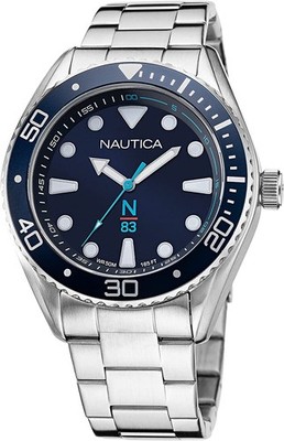 Herrenuhr NAUTICA FINN WORLD NAPFWF118 Stahlarmband blau Sub 50mt