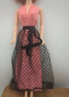 VINTAGE 1973 Mattel BARBIE #8688 Pink Black Polka Dot DRESS Needs TLC