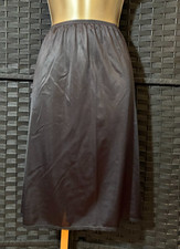 VASSARETTE Black HALF SLIP Size 42 Large Nylon LACE HEM OfficeSiren Goth