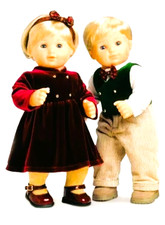 American Girl Bitty 2003 Twin Dolls Wearing Holiday Outfits, EUC, RARE