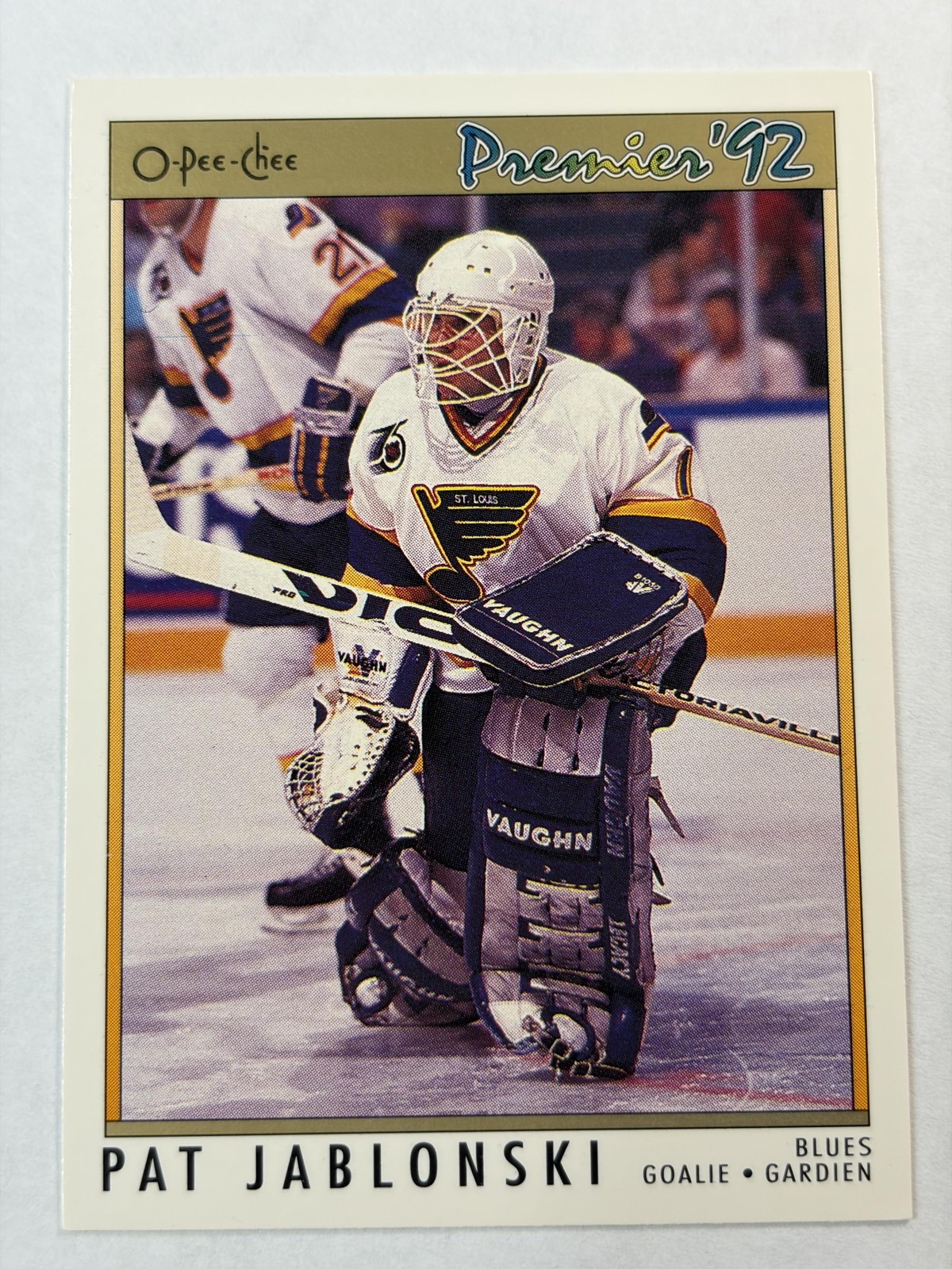 1992 O-Pee-Chee Pat Jablonski St. Louis Blues Goalie NHL Hockey Card #29 NM