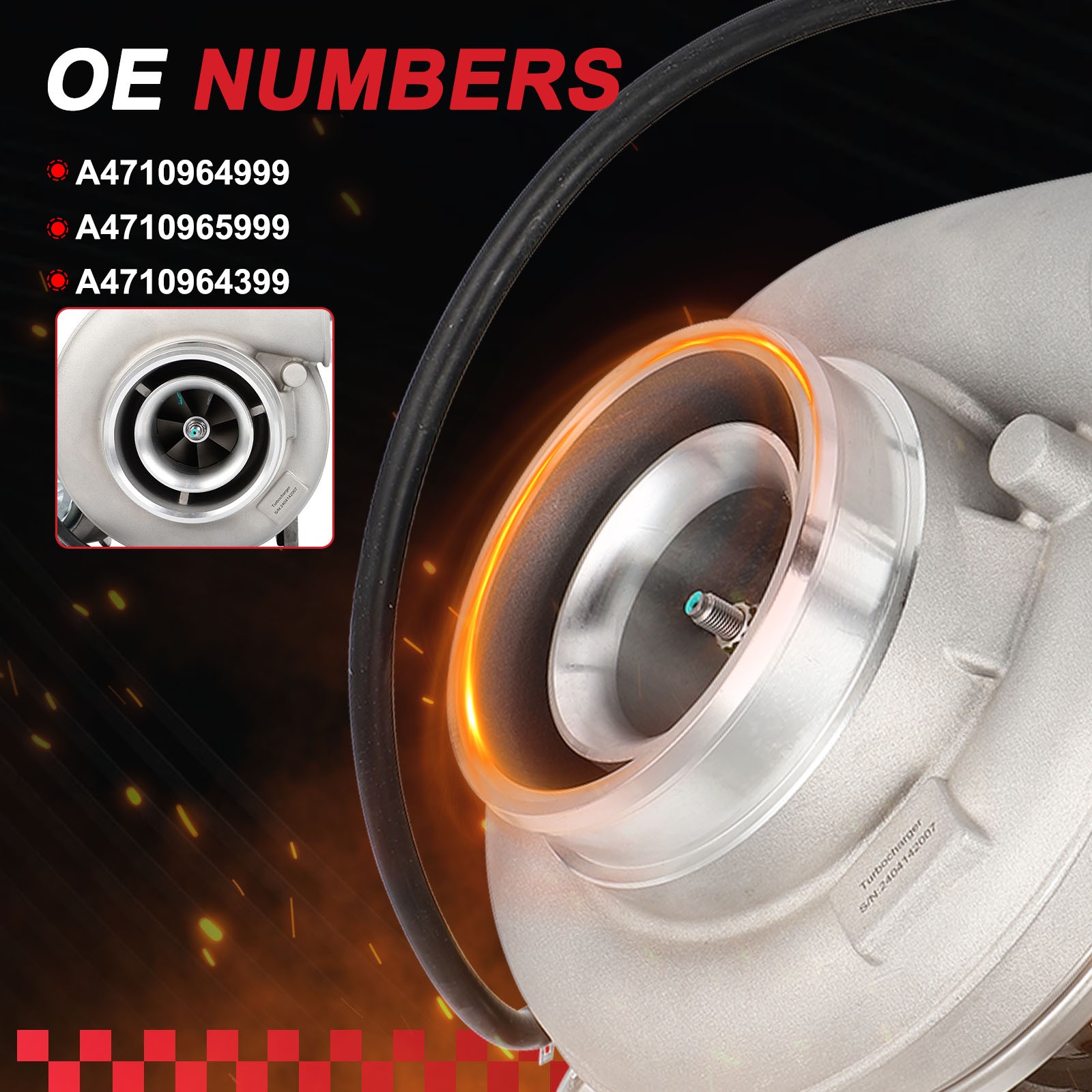 Turbo Turbocharger For Detroit Freightliner Cascadia 12.8L DD13  B3G A4710967899 thumbnail 3