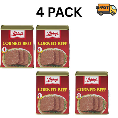 Libby s Corned Beef 12 oz Can 4 Pack Shelf Stable High Protein Meat