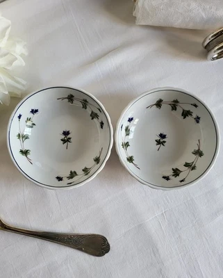 2 Coupelles en porcelaine Pillivuyt Décor de bleuets - Photo 1/4