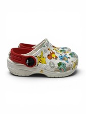 Crocs Kids' Classic Pokemon Clogs in a white and multi-color Pattern 7c Unisex