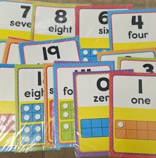 Math Number Flash Cards Set 0-20 with Ten Frames Counting Dots for Ages 3-7