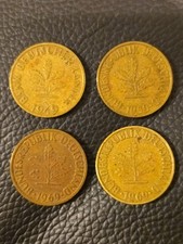 BRD 10 Pfennig 1 x 1949 D, 1950 D, 1969 D, 1969 G in s Bis ss Konvolut 4 St.