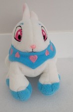 Neopets Cybunny 2002 Bunny Stuffed Plush White Blue Collar Pink Hearts 6"