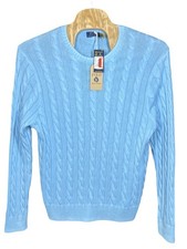 Polo Ralph Lauren Cable Knit Cotton Sweater Sky Blue Men's Size XXL - NWT