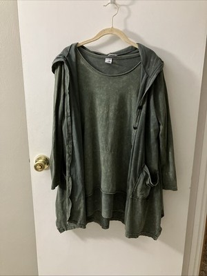 Magdalena Two Piece Lounge Top And Hoodie Green Estimated Size 14 Or L/XL