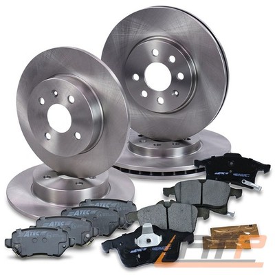 4x BREMSSCHEIBE + SATZ BREMSBELÄGE BREMSKLÖTZE VORNE + HINTEN FÜR OPEL MERIVA A