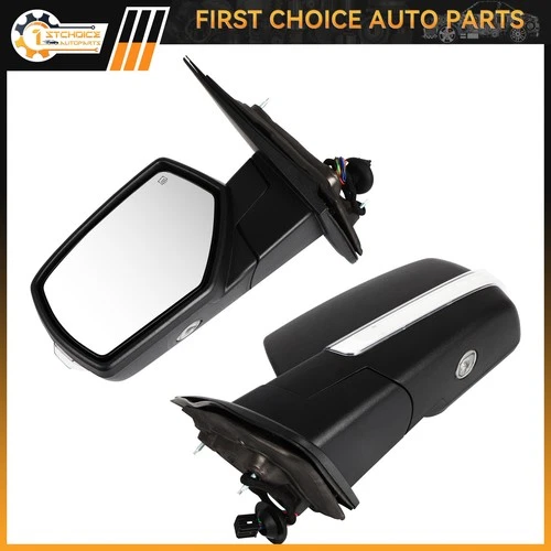 Power Folding Tow Mirrors For 14-18 Chevrolet Silverado GMC Sierra Heated Light
