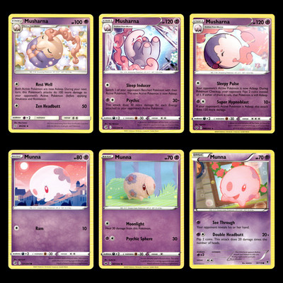 6x Musharna Lot 89 Sun Moon Unified Minds Pokemon Cards Collection Set TCG