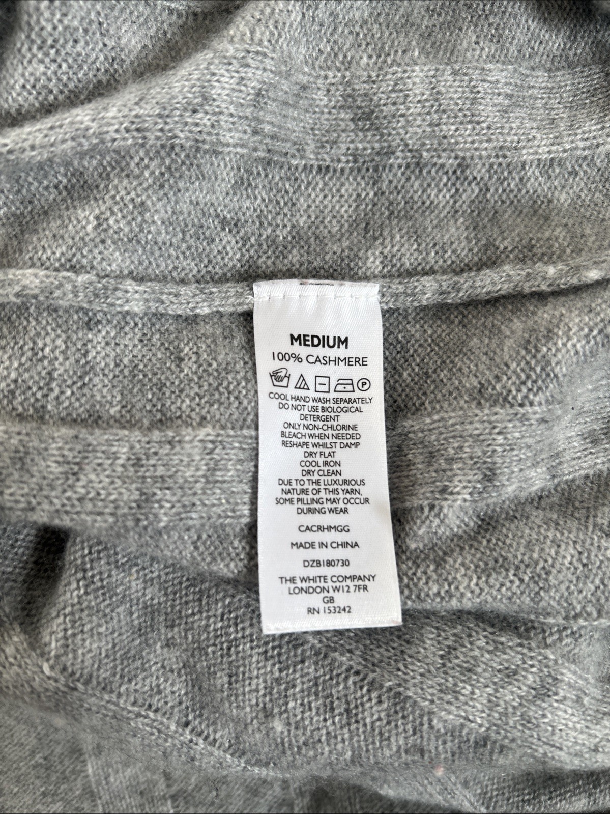 The White Company 100percent Cashmere Hoodie Womens Medium Knit Grey Lounge Pullover image 7