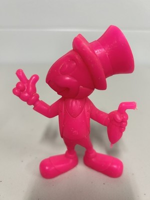 Vintage Walt Disney Prod MARX Toys Jiminy Cricket Pink 4.5'' Plastic Figure 70s