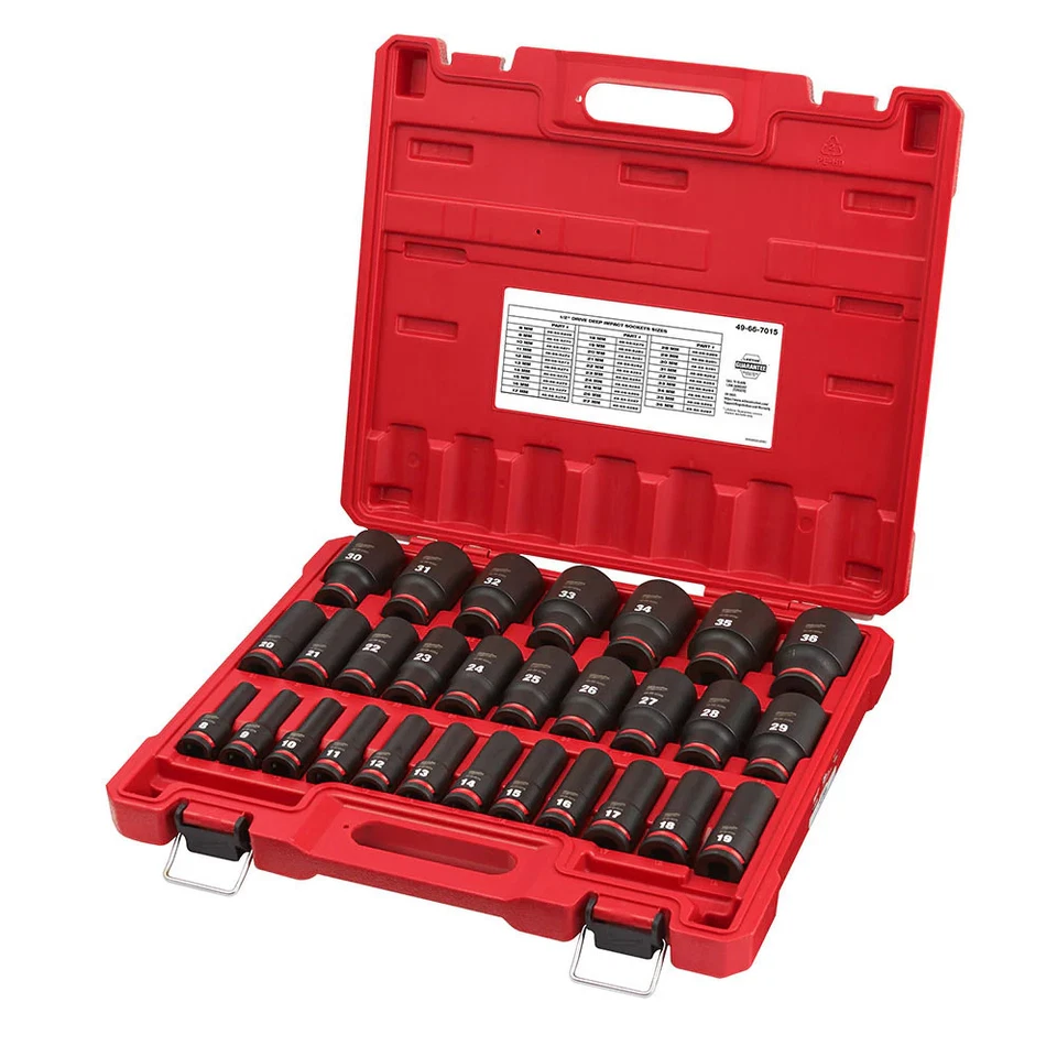 Milwaukee 49-66-7015 SHOCKWAVE 1/2" Drive Metric 6 Point Impact Socket Set -29PC - Image 4 of 4