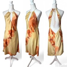 Victoria  s Secret Floral Tropical Silk Midi Slip Large Vintage 2000 Y2K