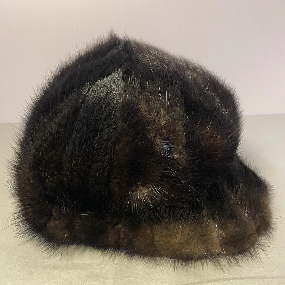 DE COLECCIÓN Sombrero Betmar Cloche Pastillero Piel Visón Marrón Negro Mujer Elegante Forrado Años 60 Foto 3 de 4