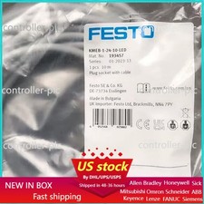 US FREE TAX New Festo KMEB-1-24-10-LED 193457 Plug socket with cable