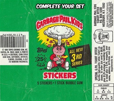1986 Garbage Pail Kids Series 3 Complete Your Set