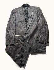 Vintage Men  s Burberry Blazer Jacket Set Plaid 44R 38x26 Wool 90s Two Button