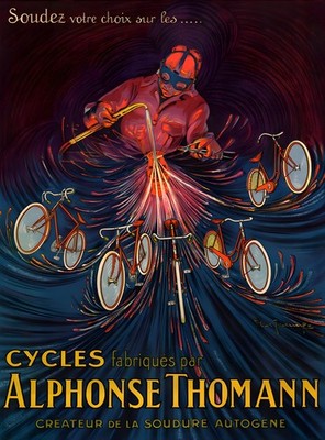 16197.Wall Decor Poster.Interior Art.Alphonse Thomann Bicycle Welding French Ad