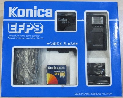 Konica EFP3 analoge Film Kamera schwarz 35mm neu unbenutzt von 1990 - Vintage