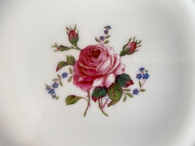 Coalport großer Rotkohlrosenteller Fairfax kobaltblau signiert W Bikbeck Vintage