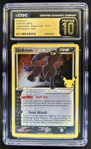 2021 Pokemon SWSH Celebrations Umbreon Classic Collection PRISTINE #17/17 CGC 10