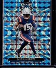 2024 Panini Mosaic #58 Ezekiel Elliott Mosaic Reactive Blue