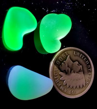 3 UV Green Multis to make the UV Fans Smile  Real Davenport Beach Sea Glass