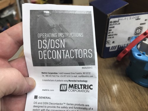 Meltric 63-38043 Inlet/plug 3p 30a Amp 480 vac 10 HP DSN30 - Picture 10 of 10