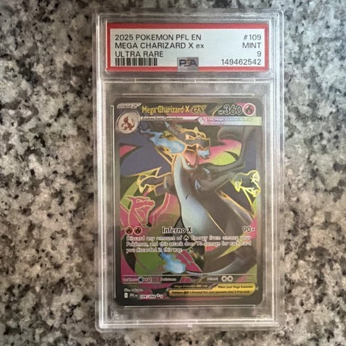 Pokémon Mega Charizard X Ex 109/094 Phantasmal Flames Ultra Rare Holo PSA 9