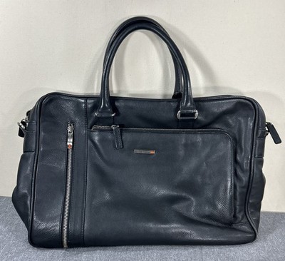 Black Gianni Conti Vera Pelle Genuine Leather Business Bag  15 x10  *see