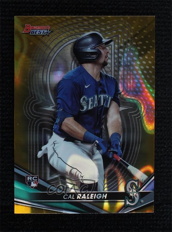 2022 Bowman's Best Gold Lava Refractor 65/75 Cal Raleigh #6 Rookie RC 2x6