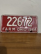 (5) VINTAGE - 1966 OHIO LICENSE PLATE