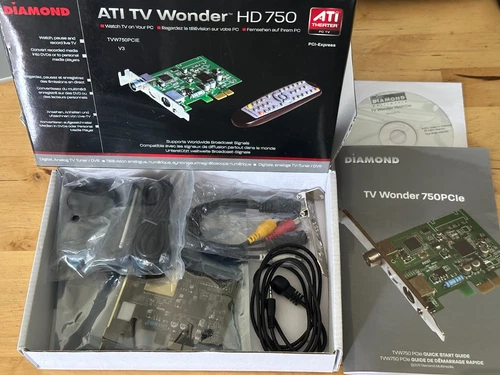 Diamond ATI TV Wonder HD 750 Digital Analog TV Tuner/DVR TVW750PCIE *NO REMOTE*